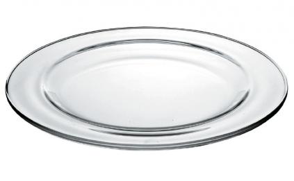 Glasteller, rund, schlichte Form, breiter Rand