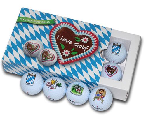 Geschenkeset "I love Golf", 6 Bälle, sortiert