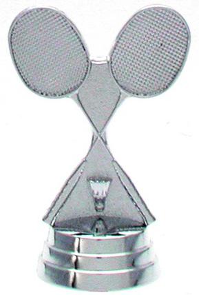 Schraubfix-Figur, Badminton, silberfarben, Kunststoff