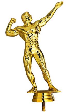 Schraubfix-Figur, Bodybuilding, goldfarben, Kunststoff