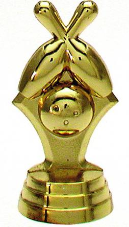 Schraubfix-Figur, Bowling, goldfarben, Kunststoff