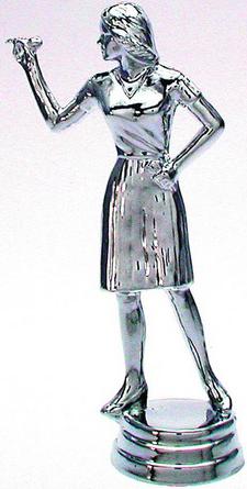 Schraubfix-Figur, Darts Damen, silberfarben, Kunststoff