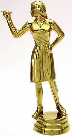 Schraubfix-Figur, Darts Damen, goldfarben, Kunststoff