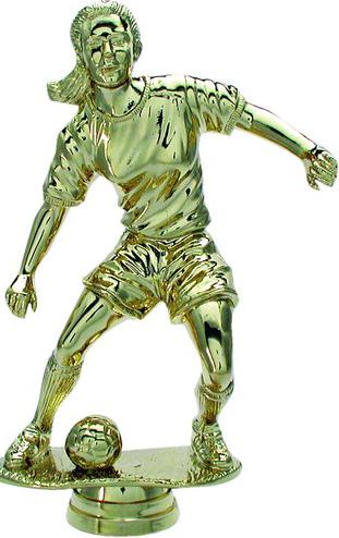 Schraubfix-Figur, Fußball Damen, goldfarben, Kunststoff