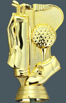 Schraubfix-Figur, Golf, goldfarben, Kunststoff