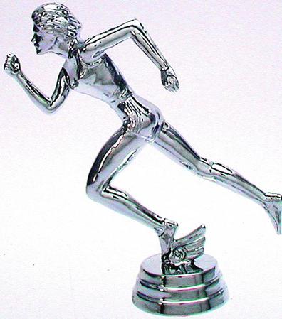 Schraubfix-Figur, Leichtathletik Damen, silberfarben, Kunststoff