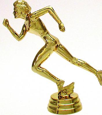 Schraubfix-Figur, Leichtathletik Damen, goldfarben, Kunststoff