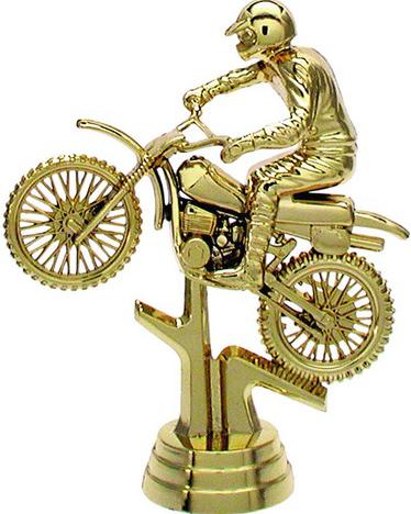 Schraubfix-Figur, Motorsport, Motorrad, goldfarben, Kunststoff