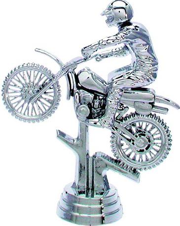 Schraubfix-Figur, Motorsport, Motorrad, silberfarben, Kunststoff