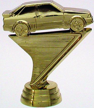 Schraubfix-Figur, Motorsport, Auto, goldfarben, Kunststoff