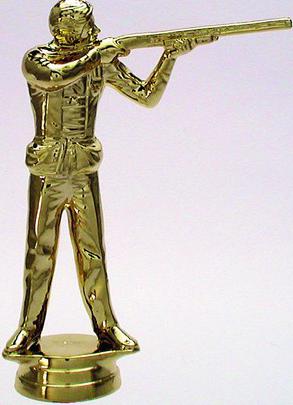 Schraubfix-Figur, Schiessen Damen, Gewehr, goldfarben, Kunststoff