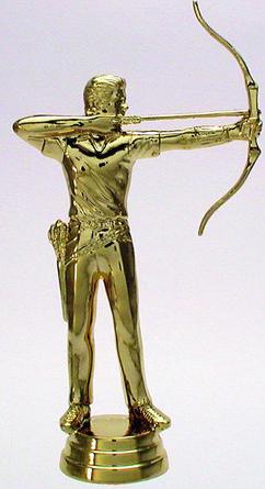 Schraubfix-Figur, Bogenschiessen Herren, goldfarben, Kunststoff