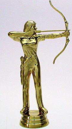 Schraubfix-Figur, Bogenschiessen Damen, goldfarben, Kunststoff