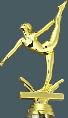 Schraubfix-Figur, Turnen Damen, goldfarben, Kunststoff