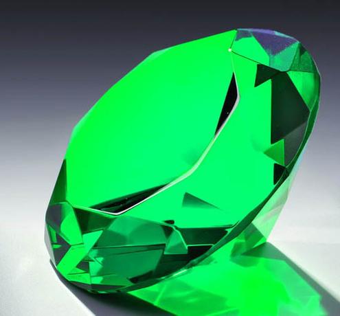 Glas-Diamant, grün inkl. Geschenkbox