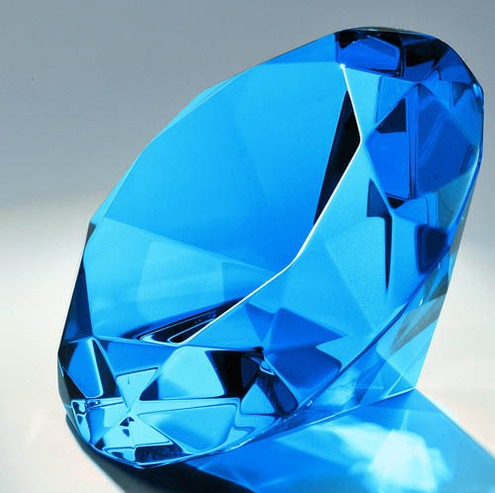 Glas-Diamant, blau inkl. Geschenkbox