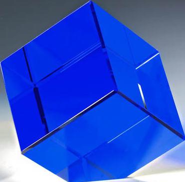 Glaswürfel, blau inkl. Geschenkbox