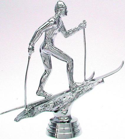 Schraubfix-Figur, Ski-Langlauf, silberfarben, Kunststoff