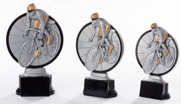 Sporttrophäe, Radsport, Radler im Speichenraddesign, 3er Serie