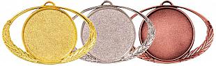 Medaille, 3er Set, Metall (Zamak), oval, mit farbiger Korder (oder Halsband)