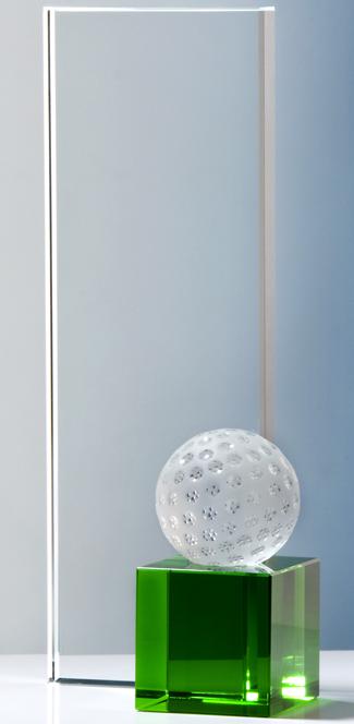 Trophäe, Optiwhiteglas, Glaswürfel, Glasgolfball 4cm