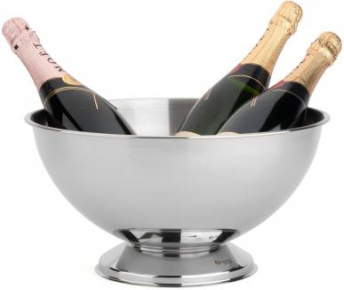 Champagnerschale/Sektkühler, Edelstahl, rund, schlichte Form, einwandig (ohne Dekoflasche)