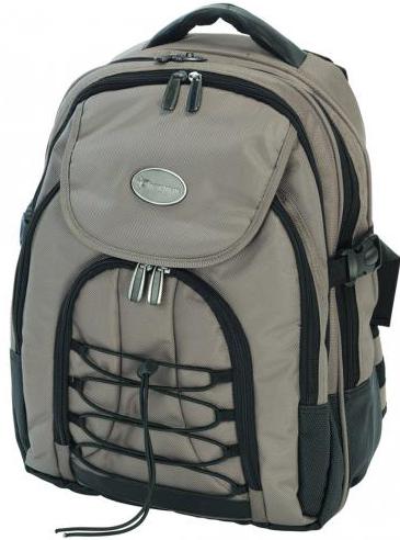 Rucksack, Kunststoff, grau, mit gepolstertem Notebook-Fach