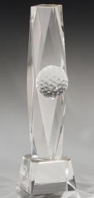 Glastower, Optiwhiteglas, Facettenschliff, 1/2 Glasgolfball mittig, inkl. Geschenkbox