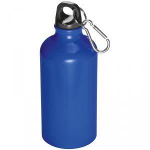 Isolierflasche, Aluminium, blau, Karabinerhaken