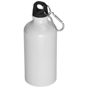 Isolierflasche, Aluminium, weiß, Karabinerhaken