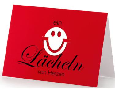 Lesezeichen, versilbert, Lächeln (Smiley) mit Klappkarte