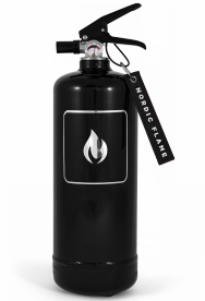 Feuerlöscher, Aluminium, schwarz, 2 KG, befüllt mit effektivem Pulver