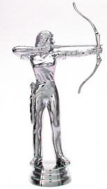 Schraubfix-Figur, Bogenschiessen Damen, silberfarben, Kunststoff