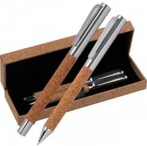 Schreib Set aus Kugelschreiber und  Druckbleistift mit Bambusgriffzone (dupliziert)