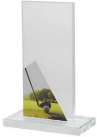 Trophäe, Optiwhiteglas, rechteckig, inkl. Thermodruck Golfmotiv