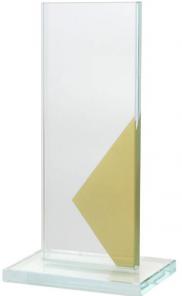 Trophäe, Optiwhiteglas, eingefärbter Glasaufsatz