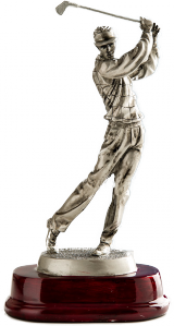 Sporttrophäe, Golfer auf Sockel, Resin