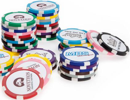 Ballmarker "Poker-Chips", Kunststoff, inkl. Bedruckung