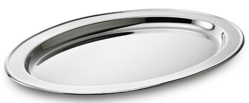 Tablett, 800 Silber, oval, schlichter Rand (Italien)