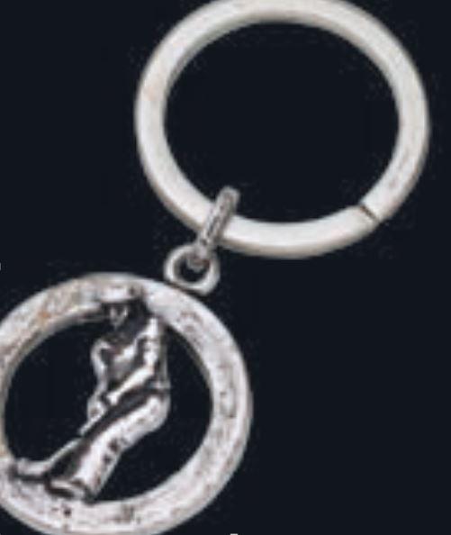 Schlüsselanhänger, 800 Silber, Motiv Golfer, in Geschenkbox