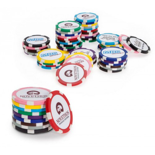 Ballmarker "Poker-Chips", Kunststoff, inkl. Bedruckung