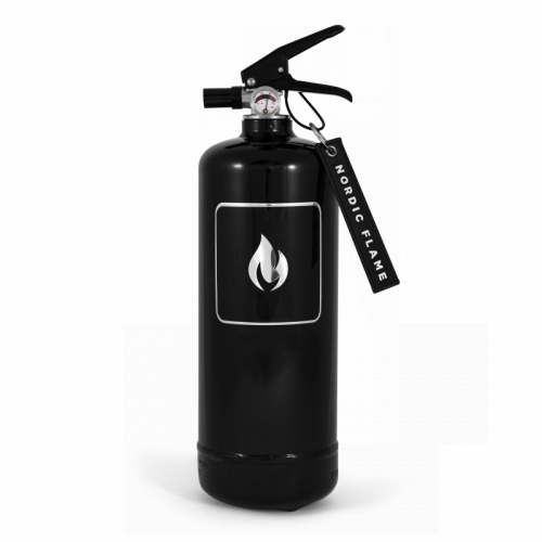 Feuerlöscher, Aluminium, schwarz, 2 KG, befüllt mit effektivem Pulver