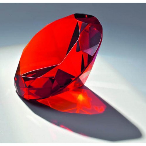 Glas-Diamant, rot inkl. Geschenkbox