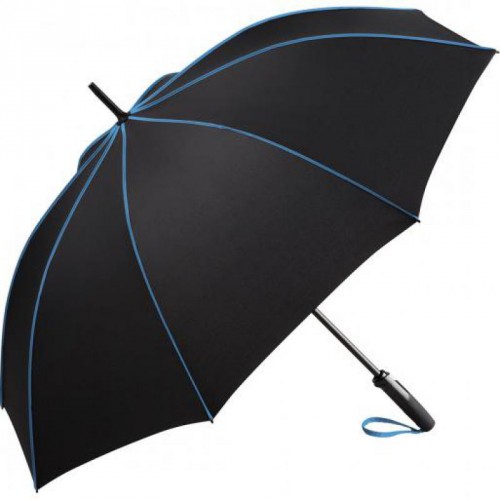 Regenschirm, Automatik, schwarz-blau, farbige Keilnahtpaspeln