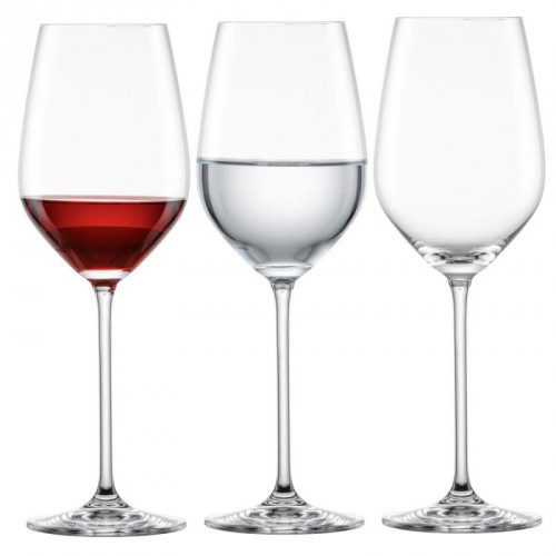 Rotwein-/Wasserglas, klassische Kelchform, langer Stiel