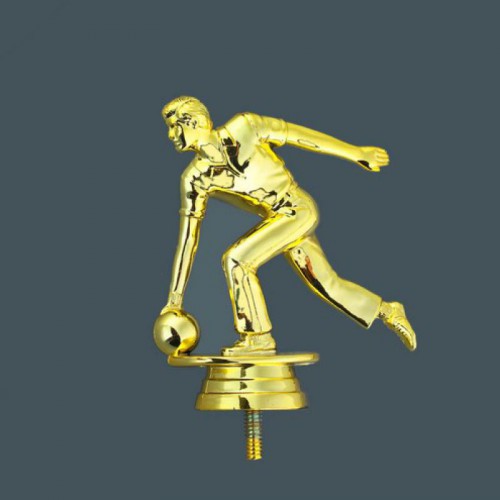 Schraubfix-Figur, Bowling Herren, goldfarben, Kunststoff