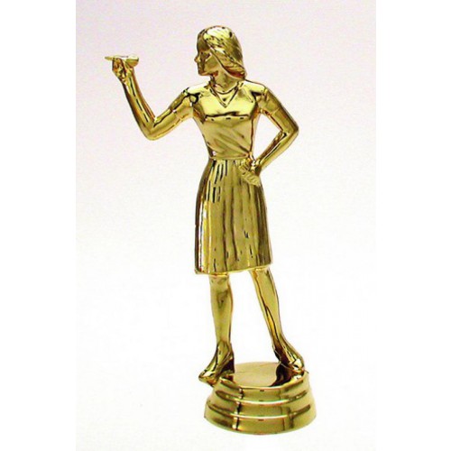 Schraubfix-Figur, Darts Damen, goldfarben, Kunststoff