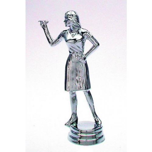 Schraubfix-Figur, Darts Damen, silberfarben, Kunststoff