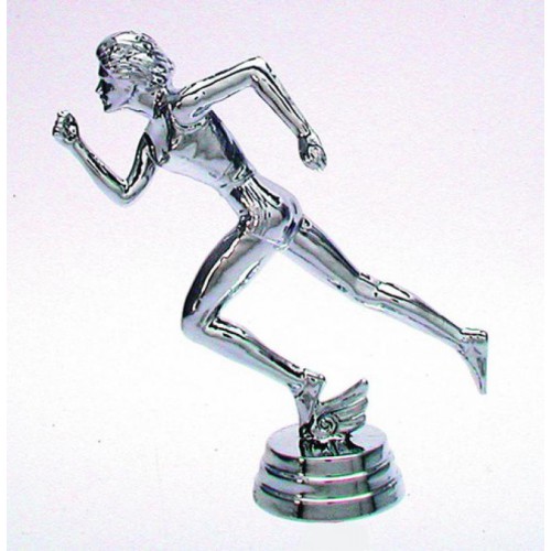 Schraubfix-Figur, Leichtathletik Damen, silberfarben, Kunststoff