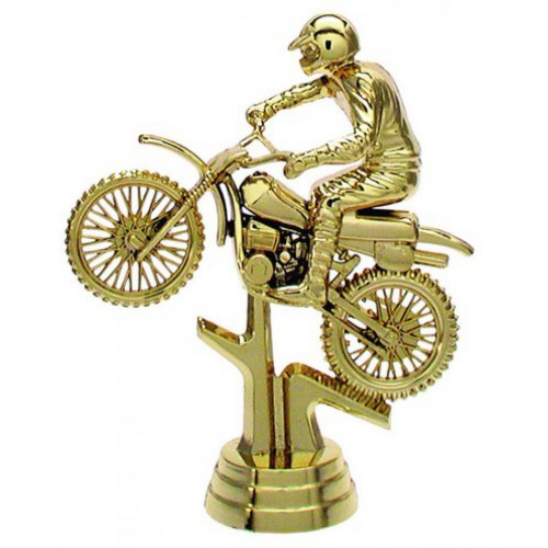 Schraubfix-Figur, Motorsport, Motorrad, goldfarben, Kunststoff